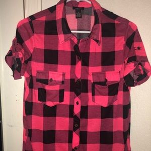 short sleeve rue 21 flannel top
